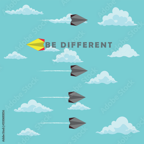 vector illustration about daring to be different from others and going first to see opportunities, suitable for business themes, mindset, innovation and daily life
