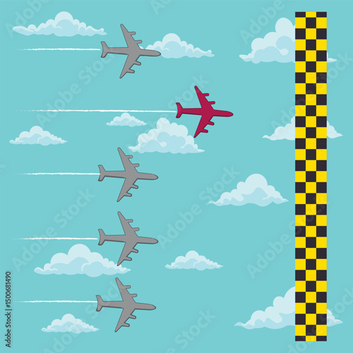vector illustration about daring to be different from others and going first to see opportunities, suitable for business themes, mindset, innovation and daily life