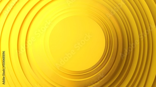 Concentric circles in vibrant yellow create a dynamic visual effect.
