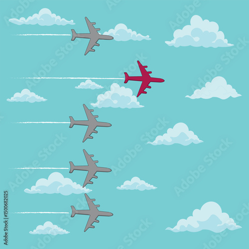 vector illustration about daring to be different from others and going first to see opportunities, suitable for business themes, mindset, innovation and daily life