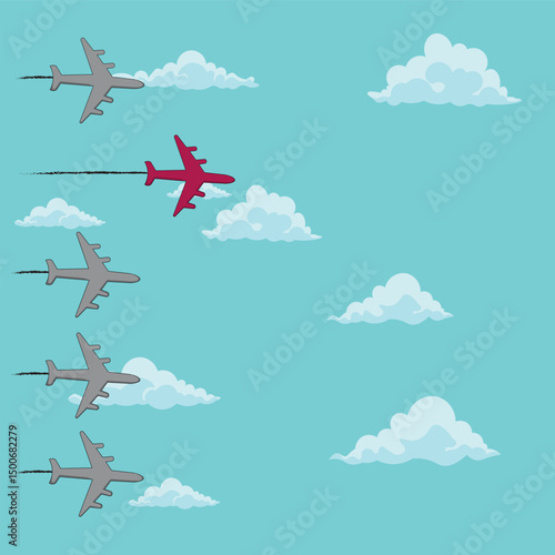 vector illustration about daring to be different from others and going first to see opportunities, suitable for business themes, mindset, innovation and daily life