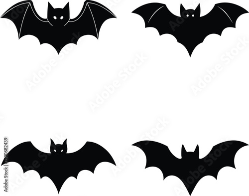 halloween bat and bats vector illustration