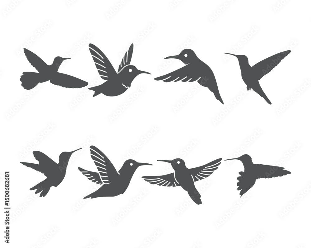 Obraz premium Humming bird Silhouette vector illustration
