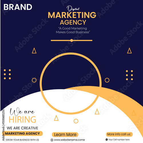 digital marketing agency social media poster design vector templates