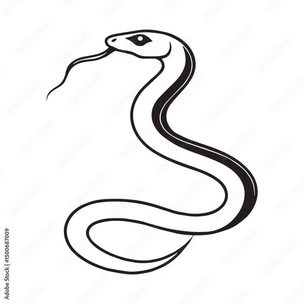 Fototapeta premium snake icon vector illustration silhouette 