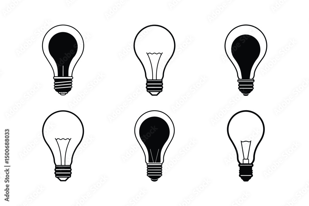 Minimal Silhouette of Edison Bulb Vector Minimal Silhouette of Edison Bulb Vector