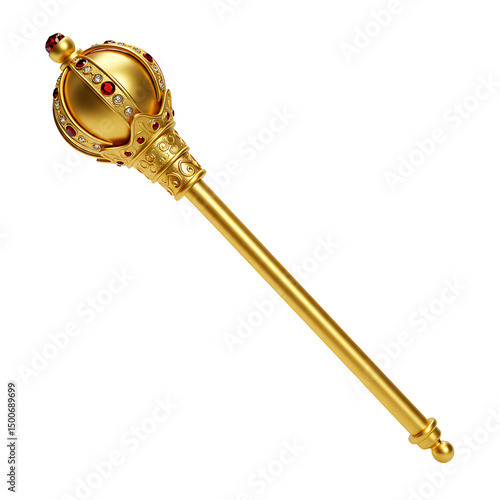 Royal scepter Gold with jewels and regal elegance