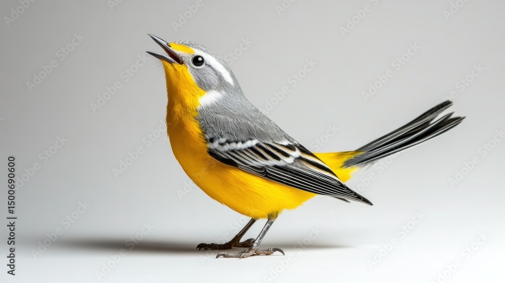 Obraz premium Yellow and grey bird profile