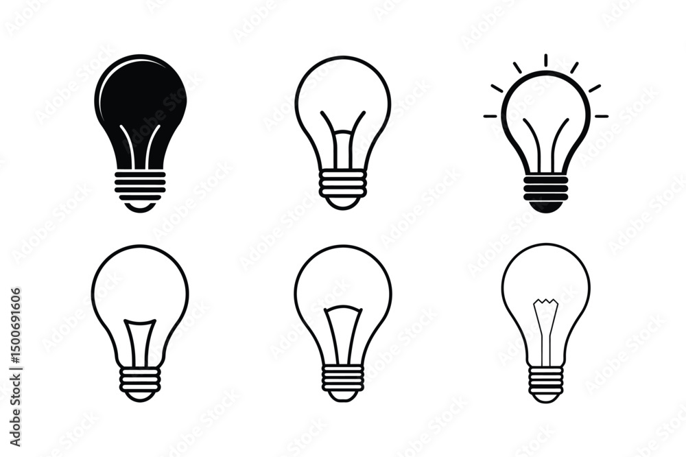 Edison Lightbulb Silhouette Vector Edison Lightbulb Silhouette Vector