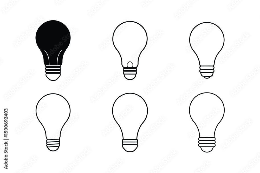 Retro Lightbulb Vector Isolated Retro Lightbulb Vector Isolated