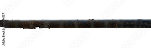 rusty damaged iron pipe isolated