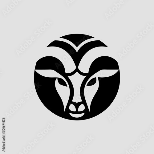 goat icon silhouette logo design