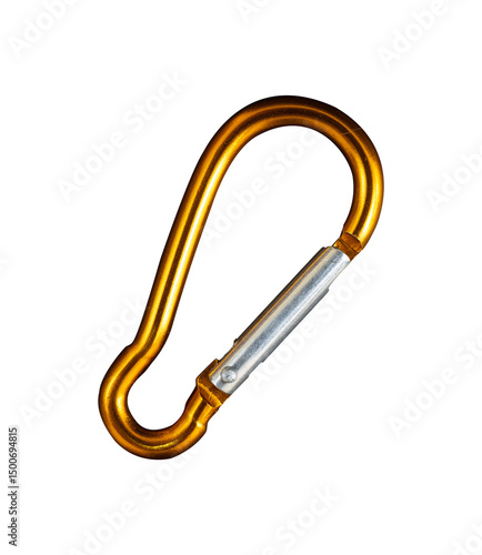 Canvas Print golden carabiner isolated