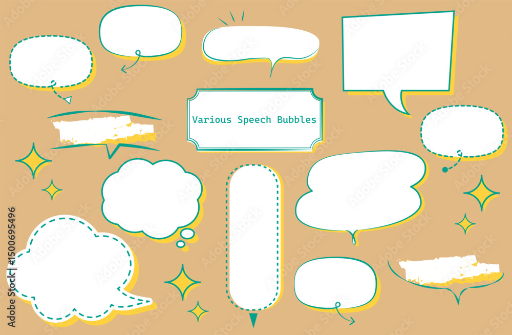 Fototapeta premium シンプルおしゃれな吹き出しセット