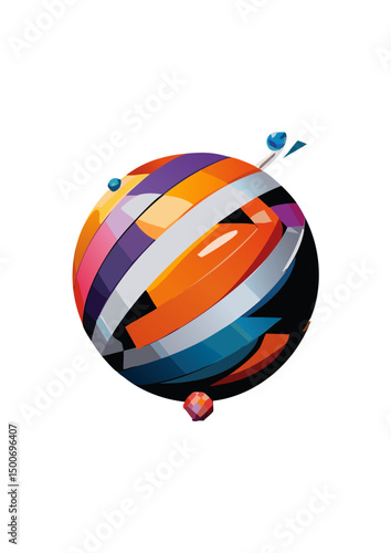 point P on or within the ball can be described by a position vector p. This vector extends from the origin of a coordinate system to the point P. The center of the ball, c, is itself a position vector