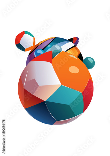point P on or within the ball can be described by a position vector p. This vector extends from the origin of a coordinate system to the point P. The center of the ball, c, is itself a position vector