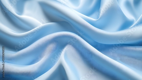 Wallpaper Mural Light blue fabric with flowing, smooth folds. Torontodigital.ca