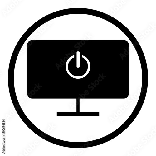 computer icon on metal internet button