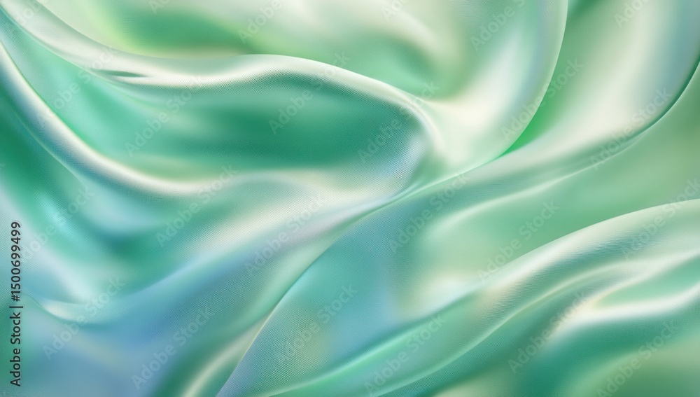 Obraz premium Abstract Mint Green Silk Drapery: A Luxurious Texture