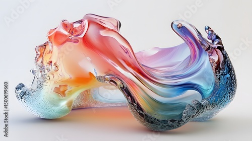 Colorful abstract glass sculpture.