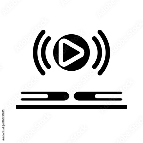 audiobook glyph icon