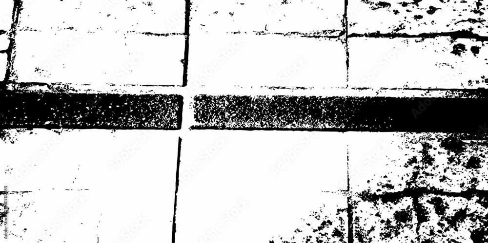 custom made wallpaper toronto digital Abstract white brick wall with black grout lines shows a cracked and aged texture,  and tear on the surface of the brick pattern