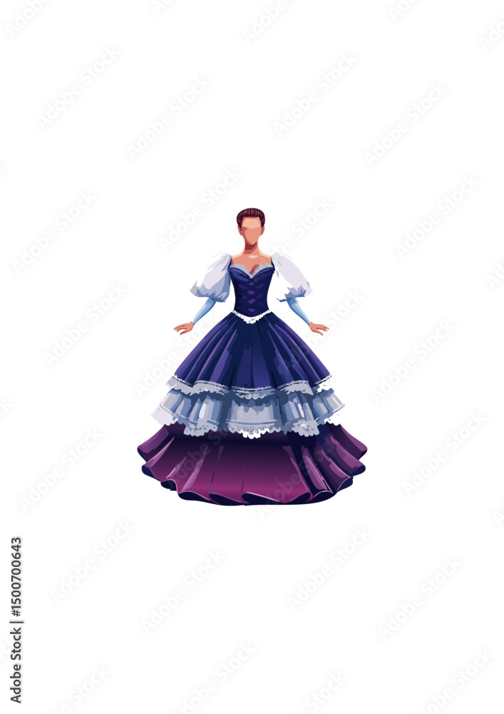 Obraz premium with 2 pairs of high heels, the shoes are blue and purple, In the white room, there is a wardrobe full of women's dresses, a dressing table, and a small pink bed for women. In the white room,