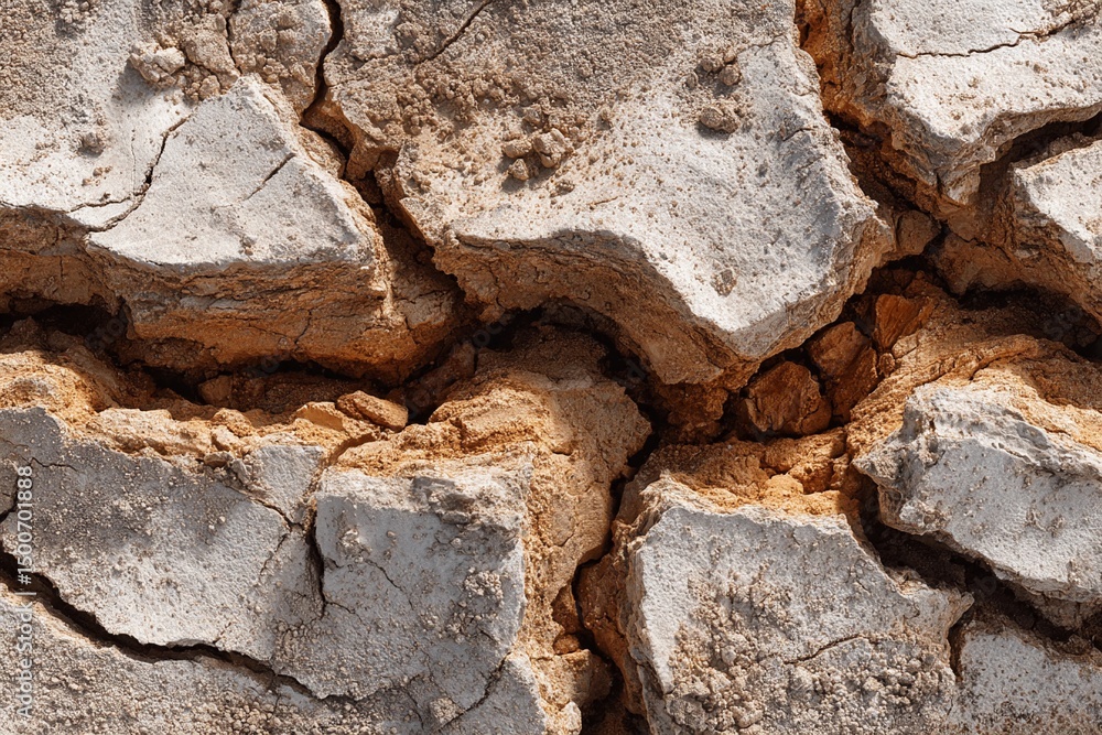 Fototapeta premium Cracked earth texture revealing dry soil and drought effects in the landscape Generative AI
