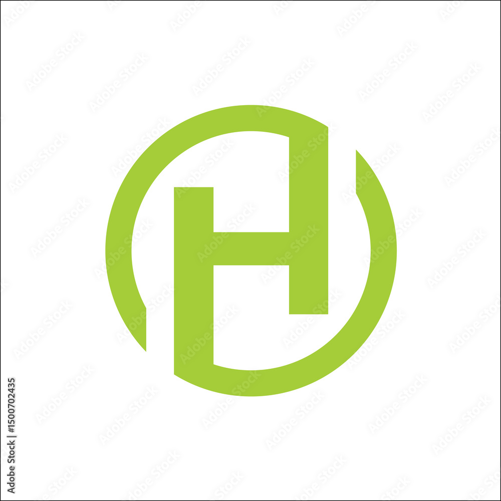 Obraz premium INITIALS H circle logo vector abstract