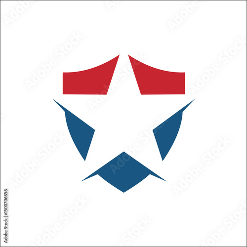 Star with shield logo vector,star and shield,symbol badge,american army icon