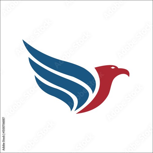 Falcon Eagle Bird Logo Template vector icon on white background