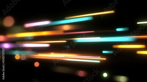 Vibrant light streaks dance in darkness, a dreamy fusion of color and motion