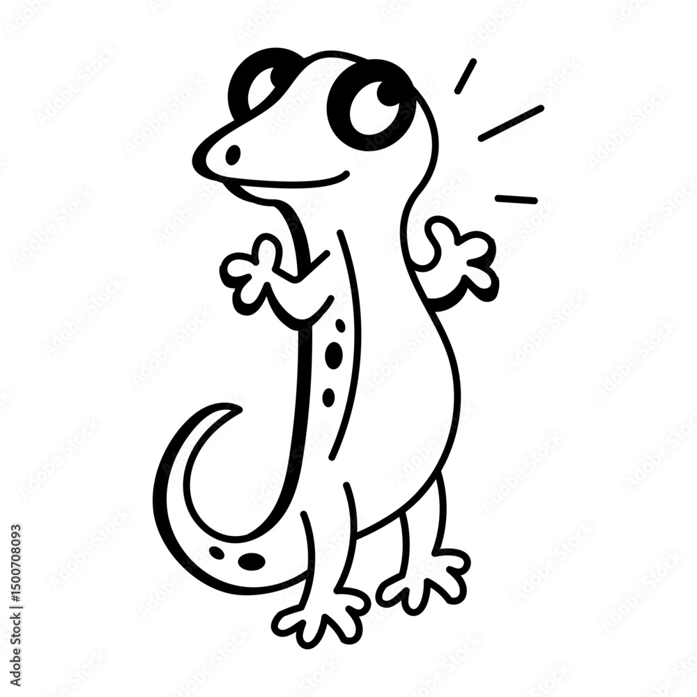 Obraz premium A drawing style icon of lizard 
