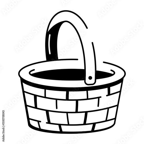 A sketchy style icon of woven basket