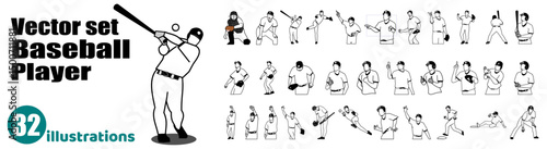 beseball Vector illustration001 野球選手のイラスト