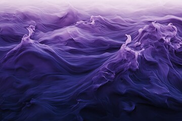 Papier peint photo Prune Floating liquid particles scattered like stars over a serene purple landscape viewed from above  © masud