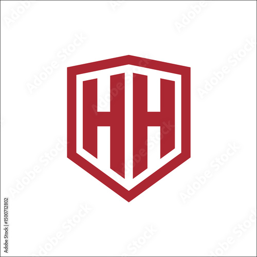 Initial letters HH shield shape modern logo vector template