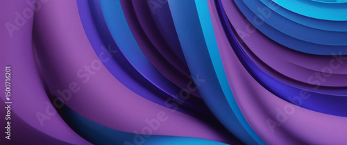 Abstract Purple and Blue Swirling Forms Minimalist Tech Background