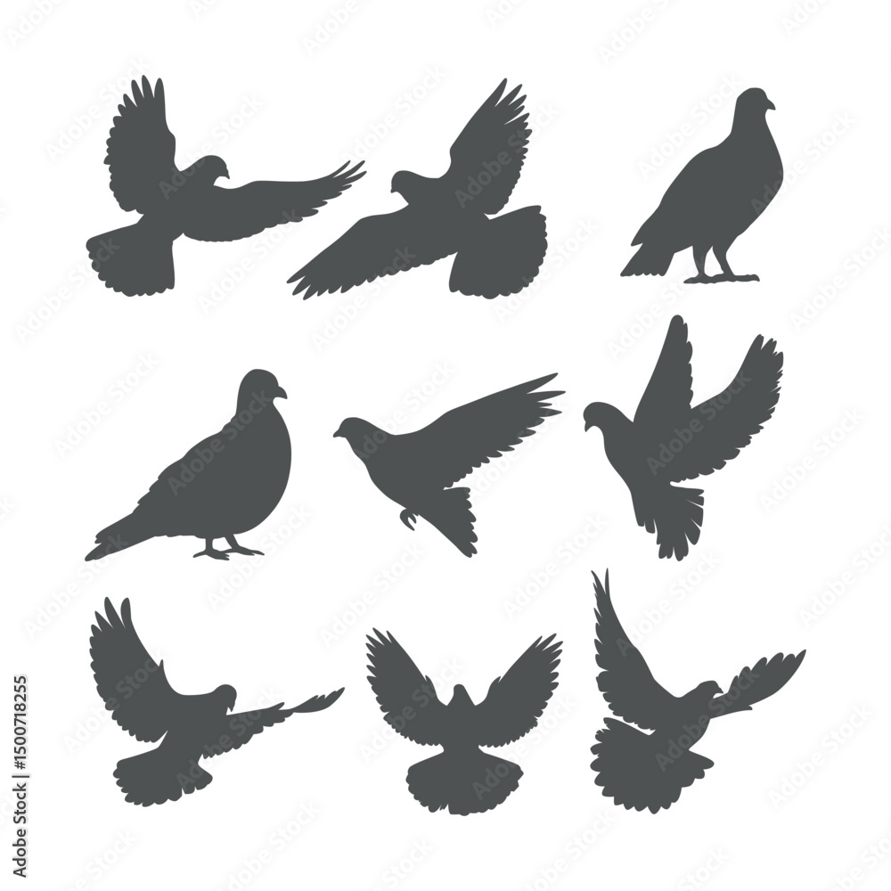 Fototapeta premium Dove Silhouette vector illustration