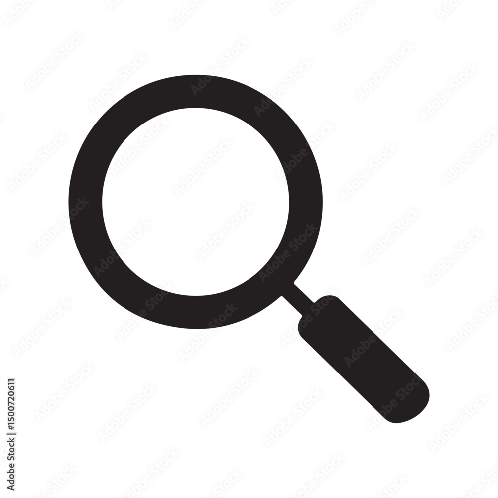 Simple magnifying glass icon isolated on white background Simple magnifying glass icon isolated on white background