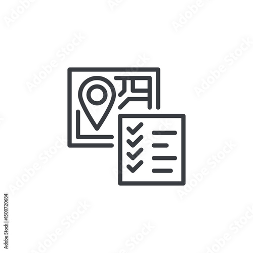 Travel checklist line icon