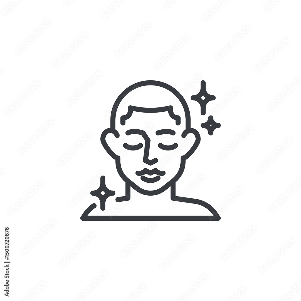 Healthy face skin line icon Healthy face skin line icon