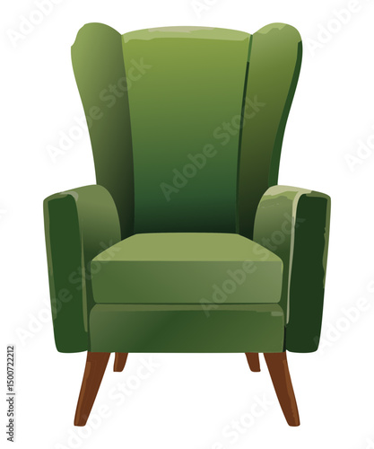 elegant high wingback chair illustration