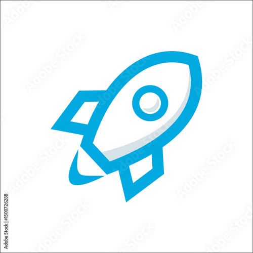 rocket outline, thin, flat, digital icon for web and mobile