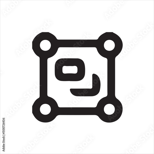 Vector Icon of a Square Data Module with Internal Content