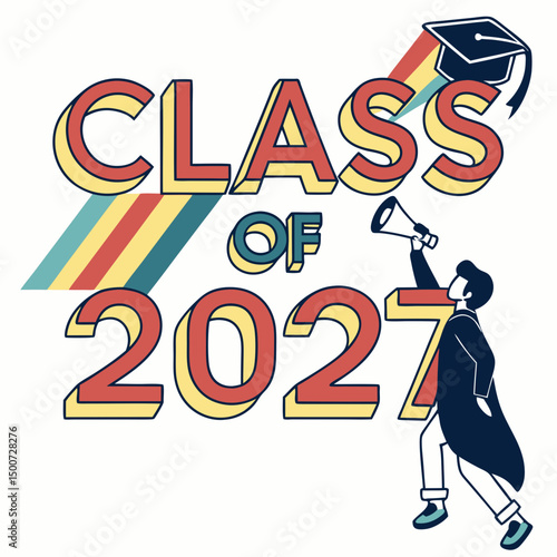 Colorful and Eye-Catching 2027 School Spirit Logo new design 
