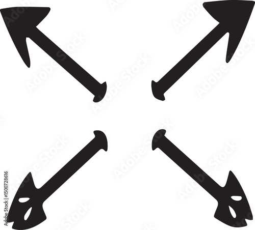 ARROW collection with diverse directional markers on white background.