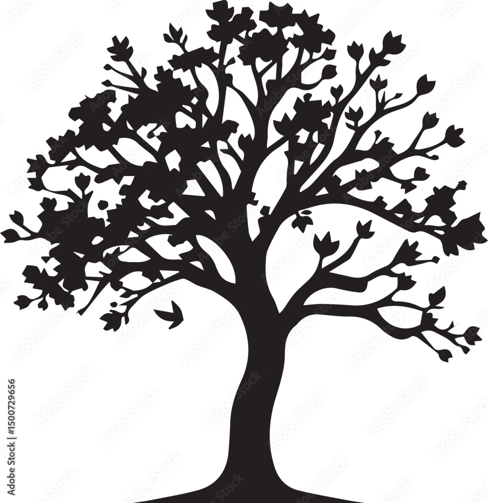 Obraz premium TREE collection with diverse directional markers on white background.