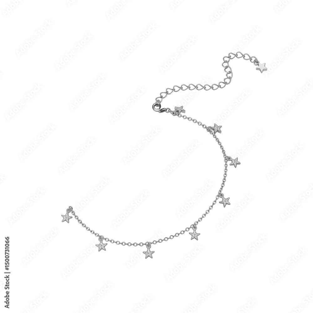 Fototapeta premium dainty ankle chain with tiny stars