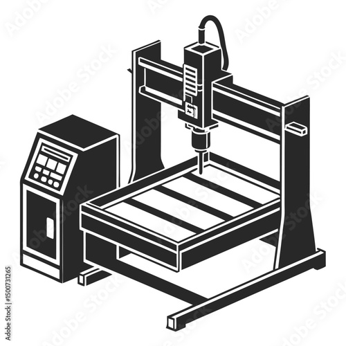 CNC Milling Machine – Precision Engineering Vector